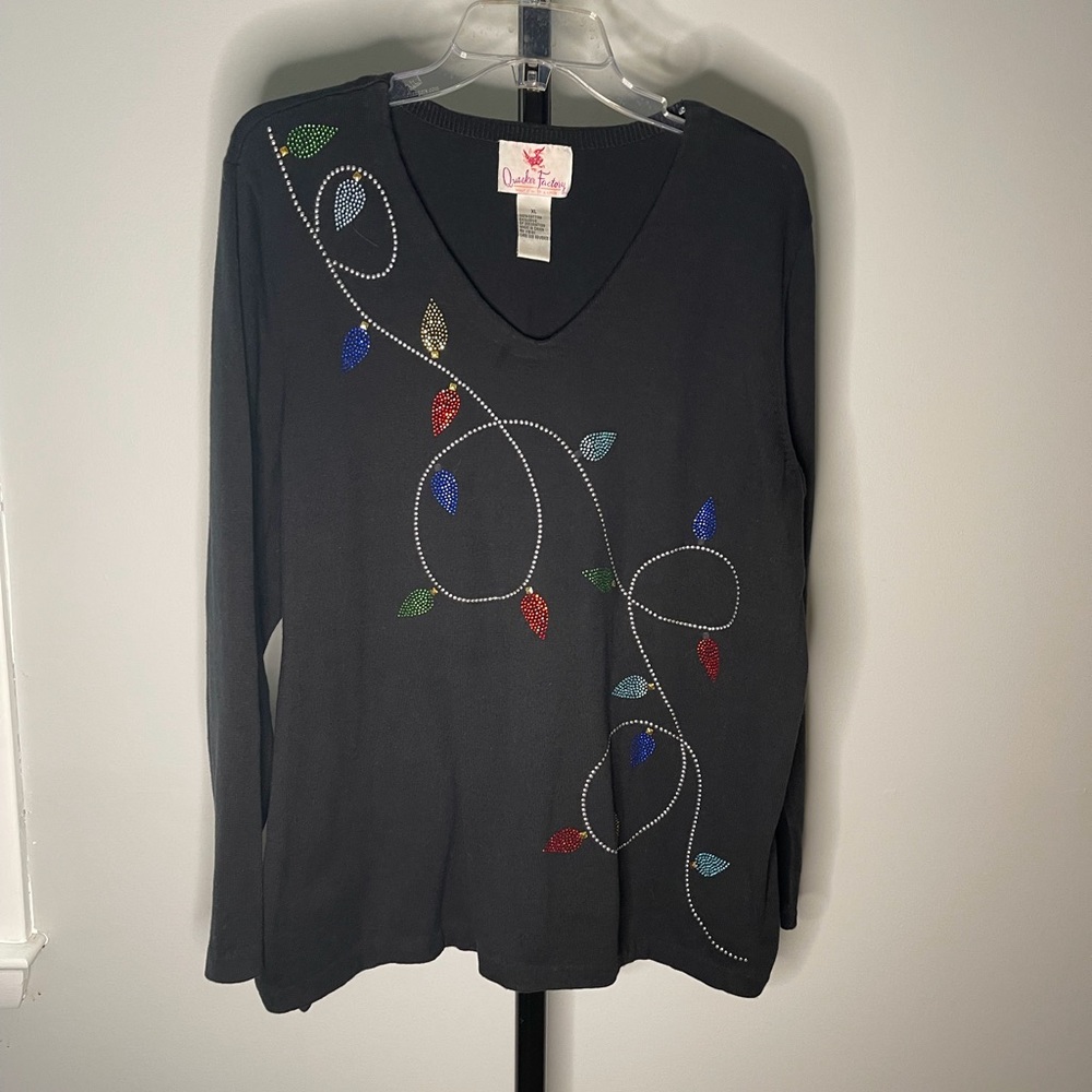 String of Lights Holiday Sweater